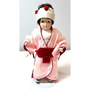 Yoshi A Bride Of Japan Porcelain Doll With Stand